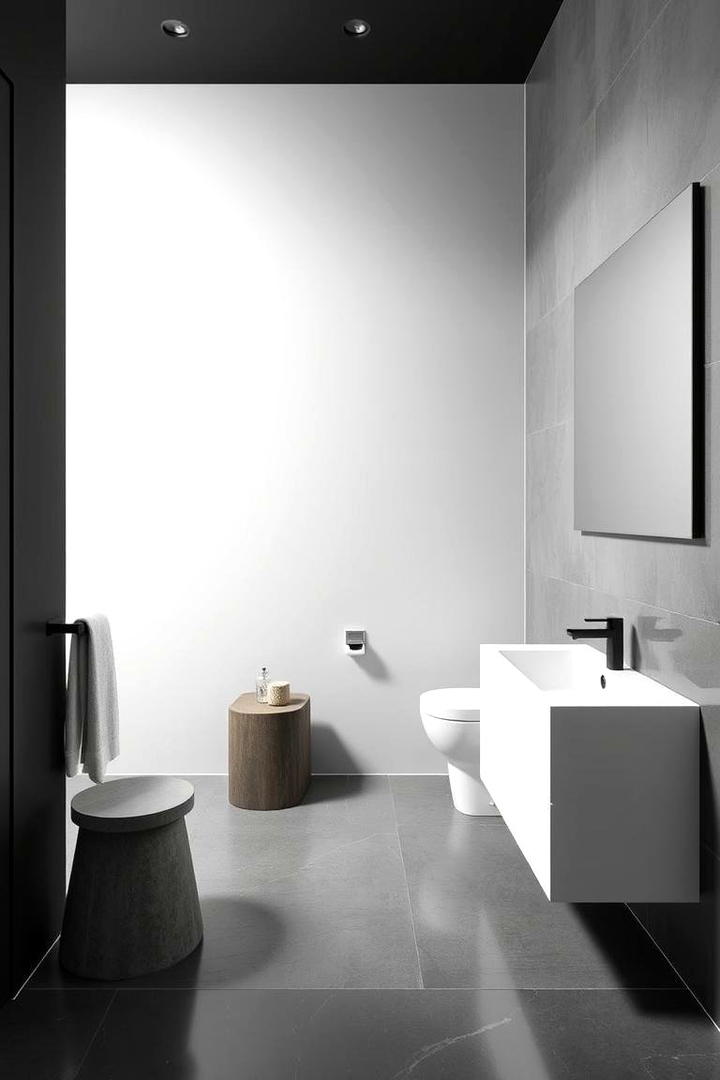 Minimalist Monochrome Motif - 30 Bathroom Wall Ideas