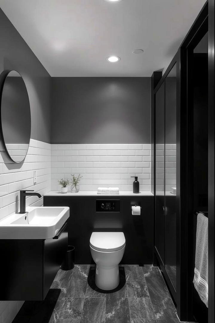 Minimalist Monochrome - 30 Basement Bathroom Ideas