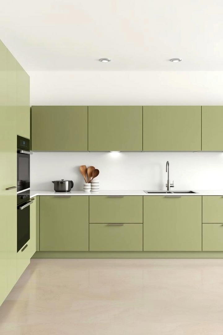 Minimalist Olive Green Elegance - 30 Olive Green Kitchens