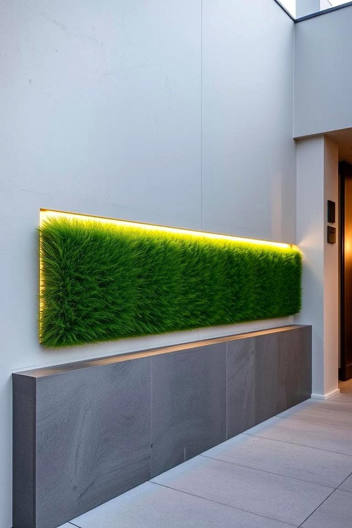 Minimalist Outdoor Turf - 30 Artificial Grass Wall Design Ideas