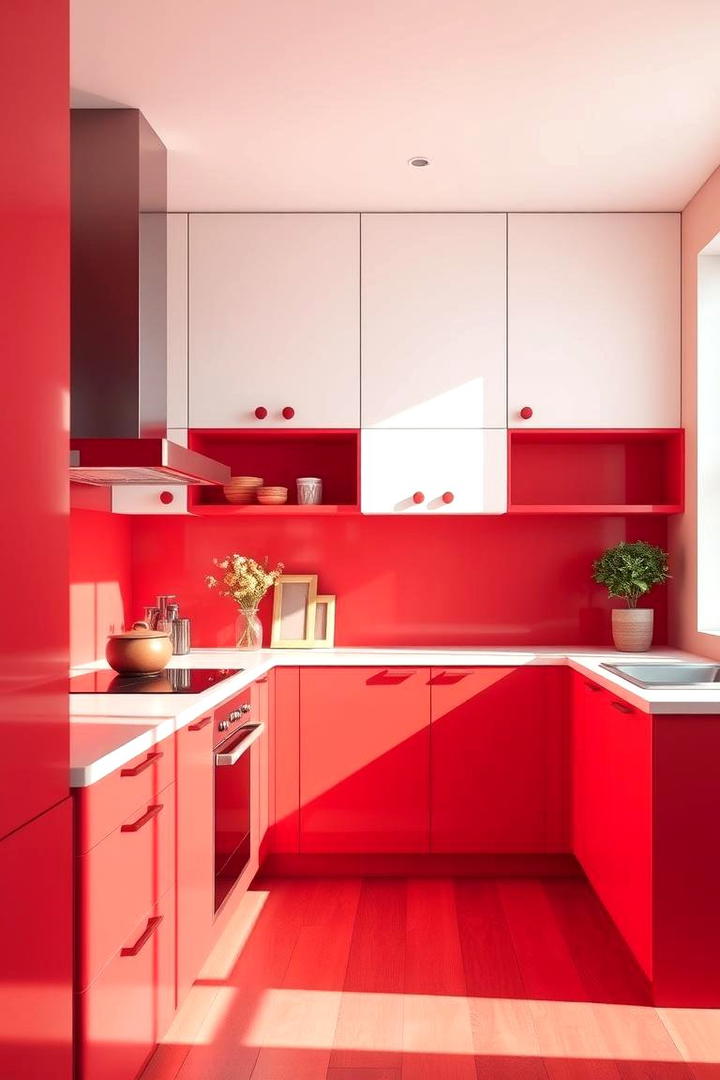 Minimalist Red Kitchen Design - 30 Red Kitchens