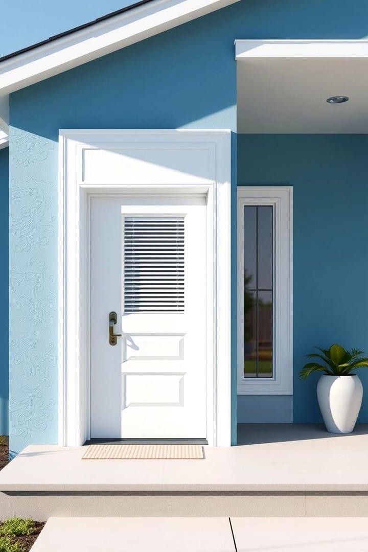 Minimalist Sky Blue Accent - 30 Blue Exterior House Colors