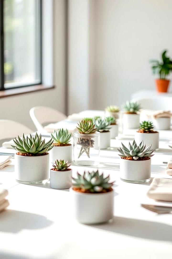 Minimalist Succulent Decor - 30 Baby Shower Centerpiece Ideas