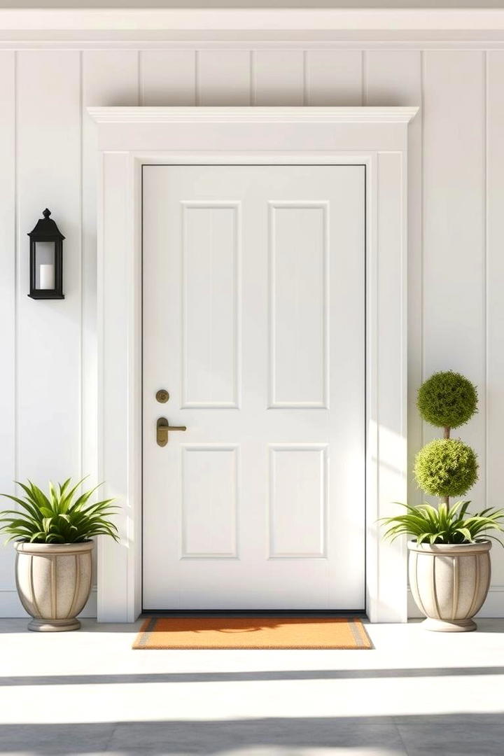 Minimalist White Farmhouse Door - 30 Farmhouse Front Door Ideas