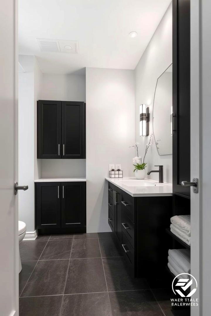 Minimalistic Clean Lines - 30 bathroom with black cabinets ideas