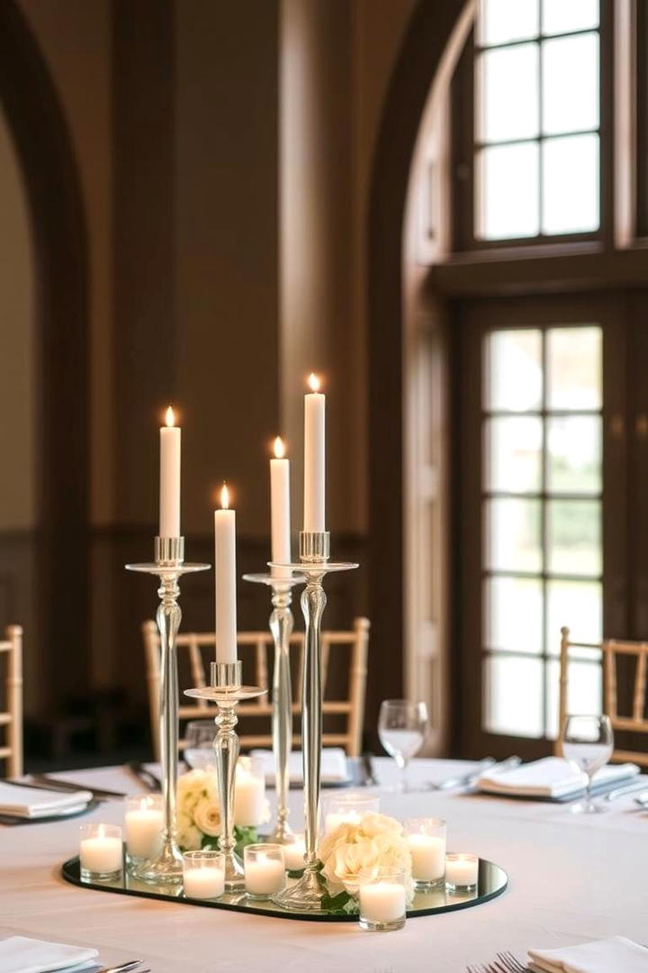 Mirror with Candlestick - 30 non-floral wedding centerpiece ideas