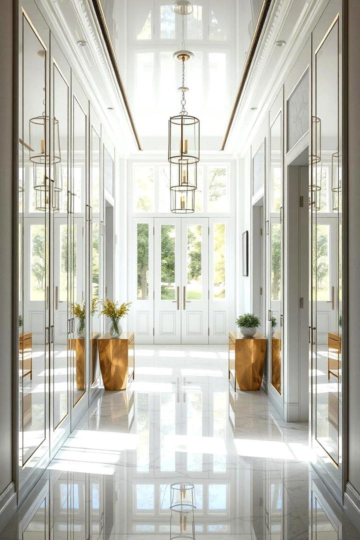 Mirrored Accents - 30 Hallway Decor Ideas