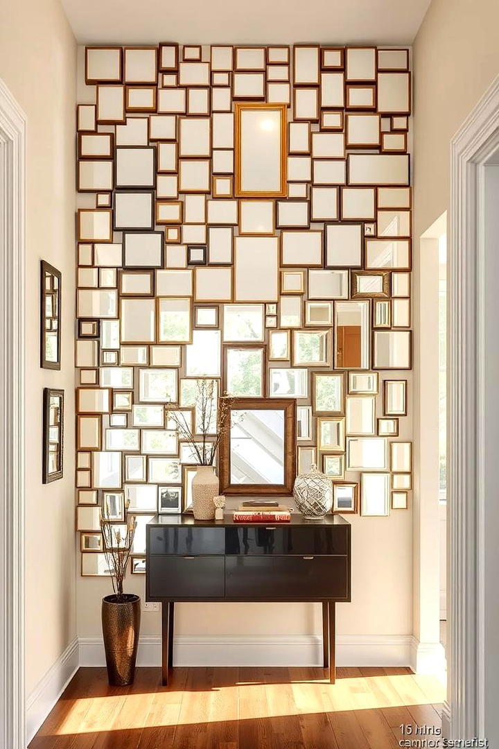 Mirrored Gallery Wall - 30 Entryway Mirror Ideas