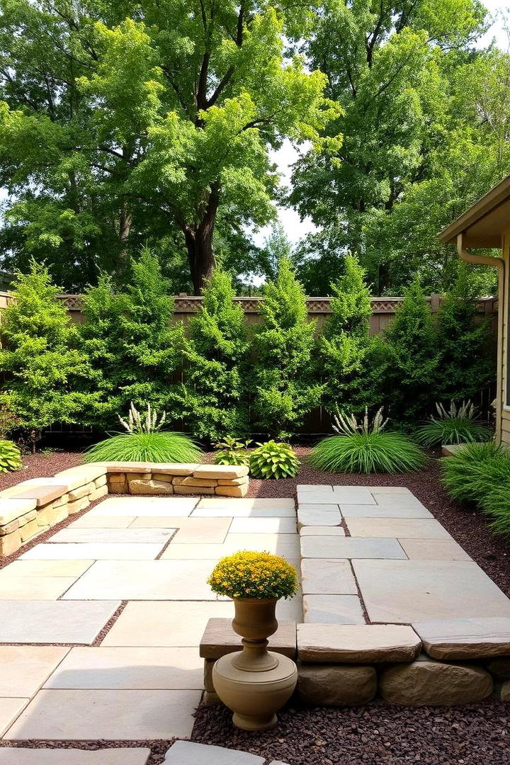 Mixed Hardscape and Greenery - 30 Backyard Privacy Ideas