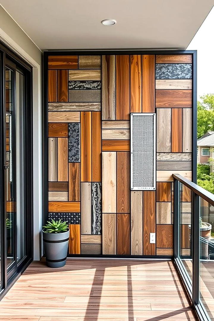 Mixed Material Collage Screens - 30 Balcony Privacy Ideas