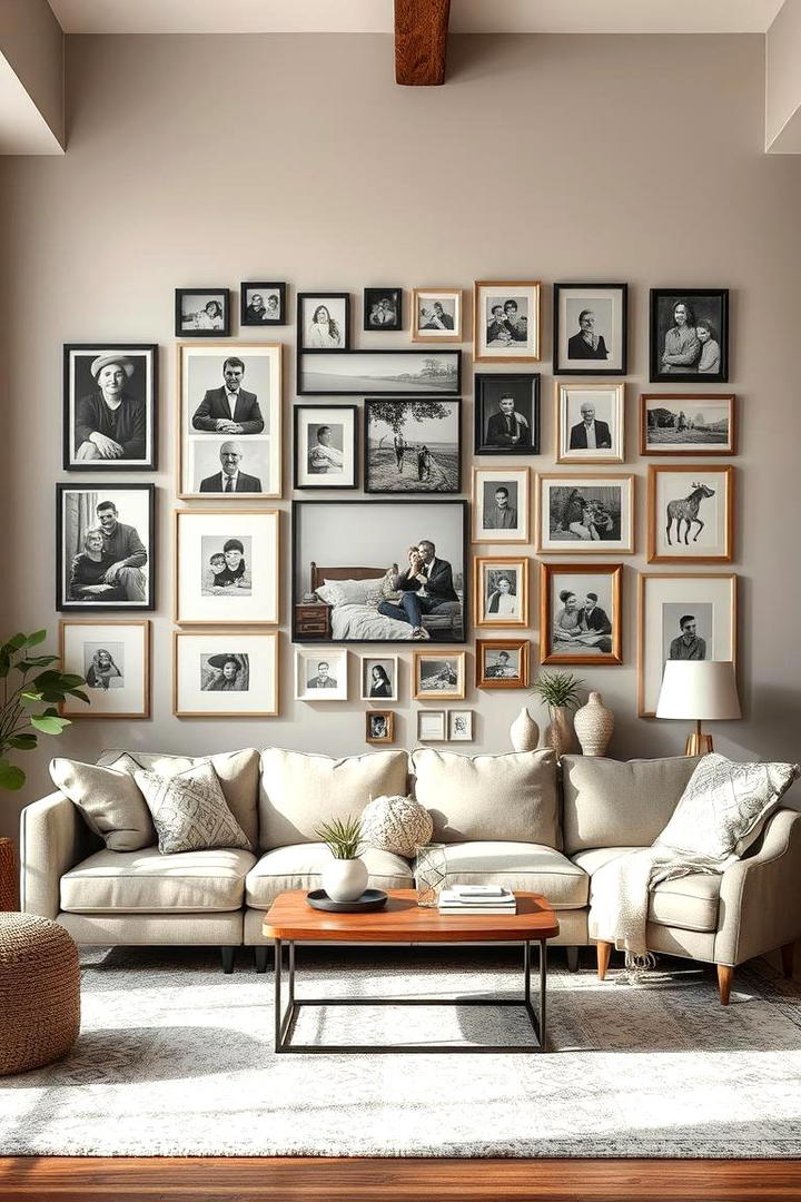 Mixed Media Wall - 30 Family Picture Wall Ideas