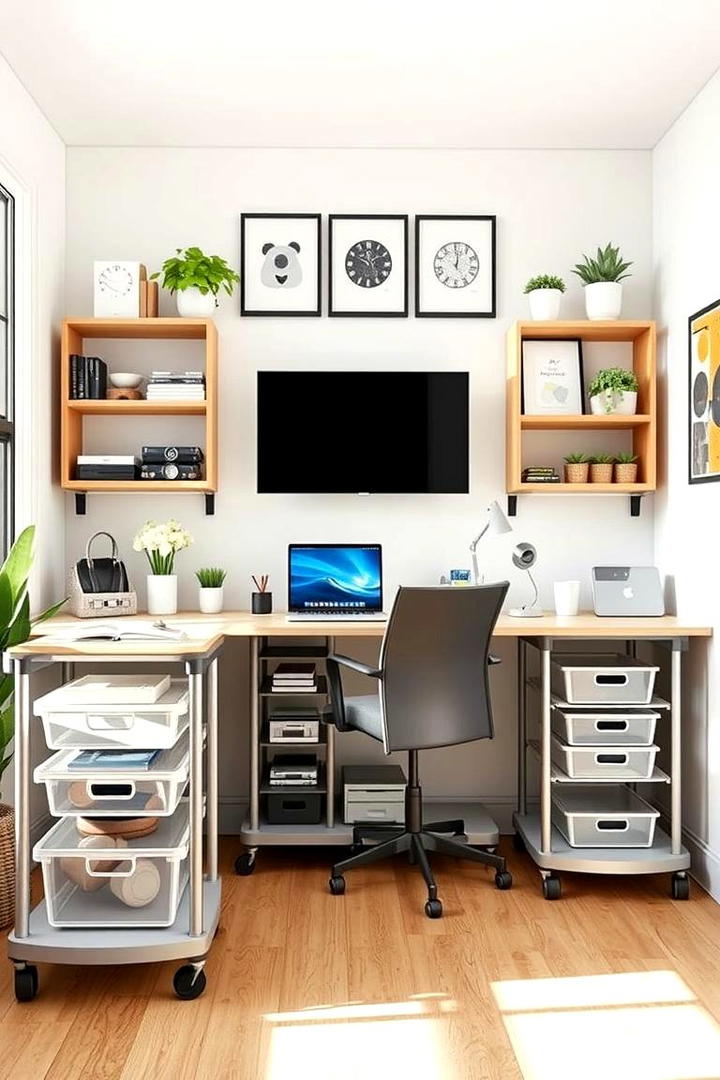 Mobile Rolling Carts - 30 Budget Home Office Ideas