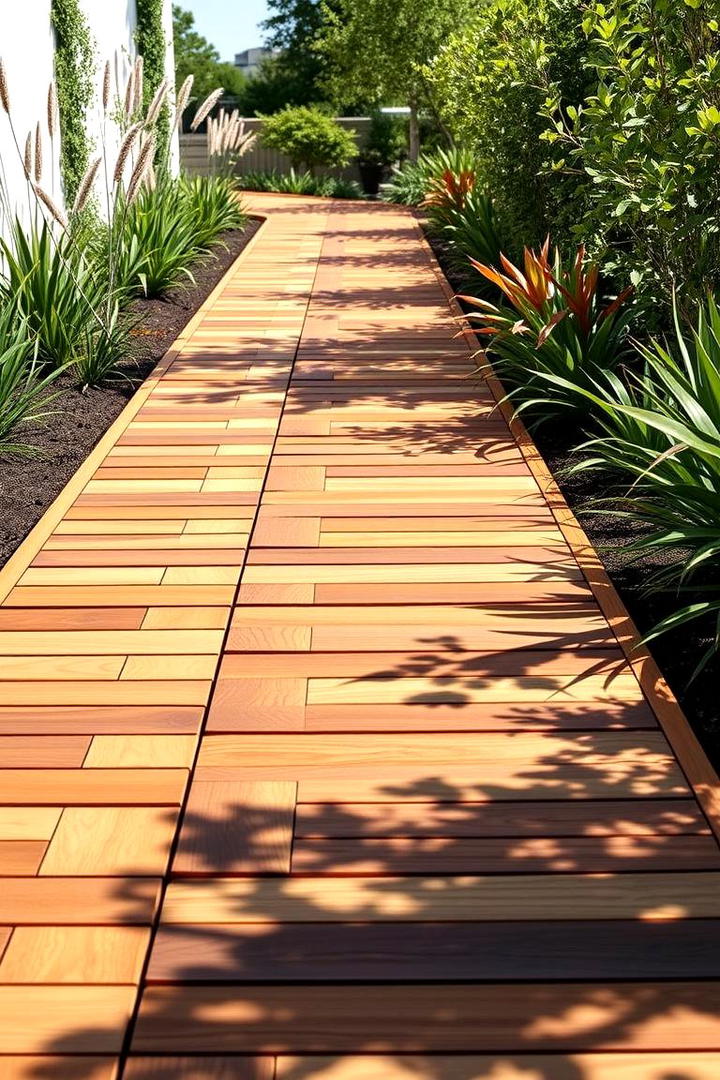 Modern Art Walk Path - 30 Wooden Walkway Ideas