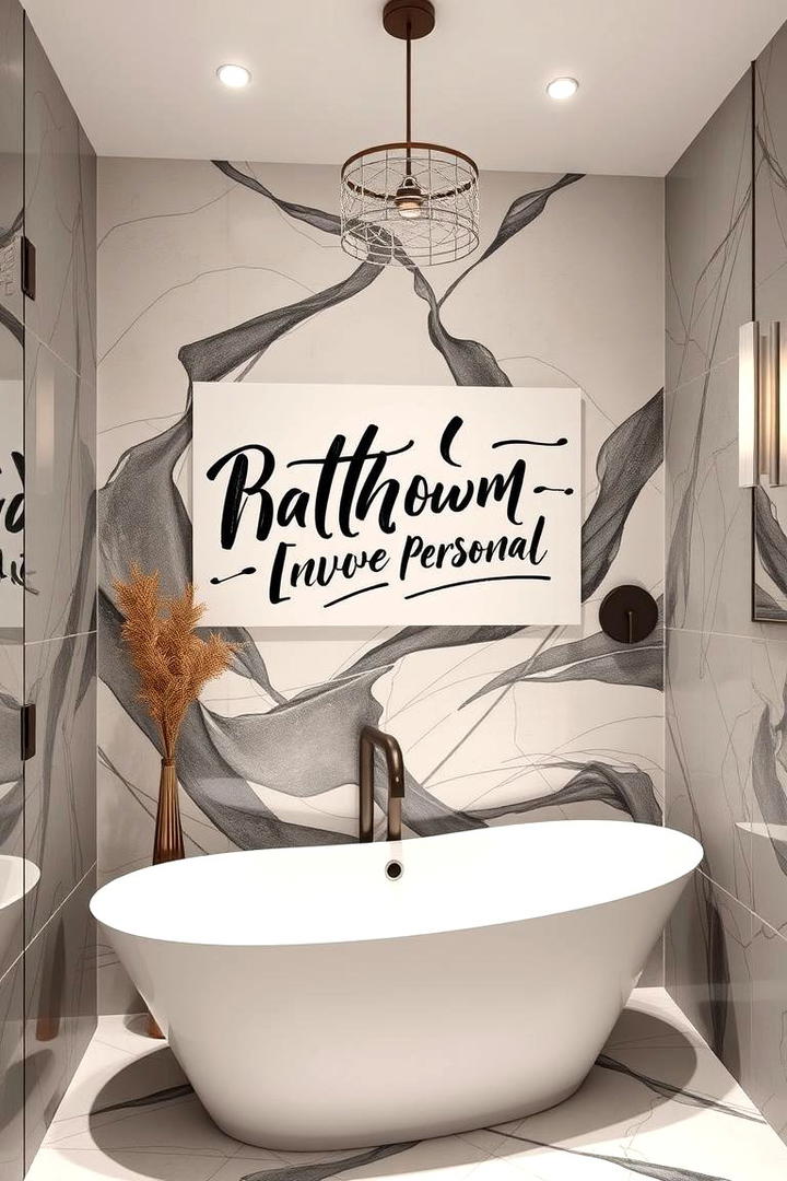 Modern Calligraphy Designs - 30 Bathroom Art Ideas