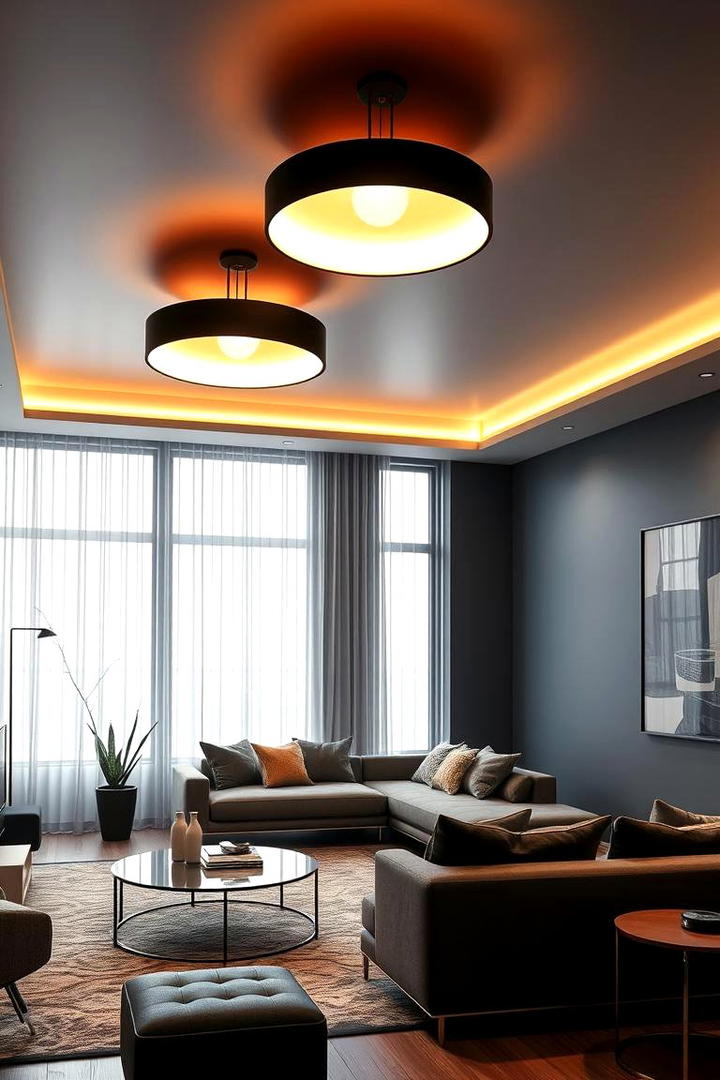 Modern Contemporary Chic - 30 Living Room Ceiling Lighting Ideas