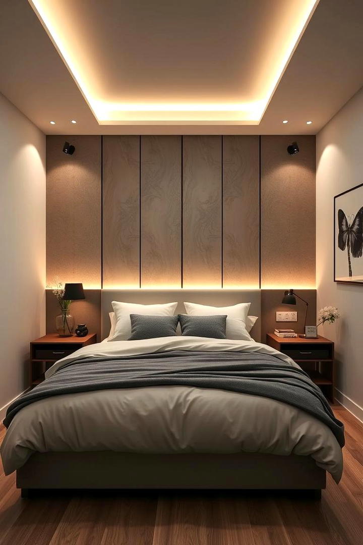 Modern Eco Panels with LED Lighting - 30 Green Panelling Bedroom Ideas