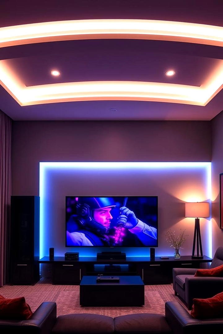 Modern Entertainment Area Lights - 30 Aesthetic Room Ideas With Led Lights