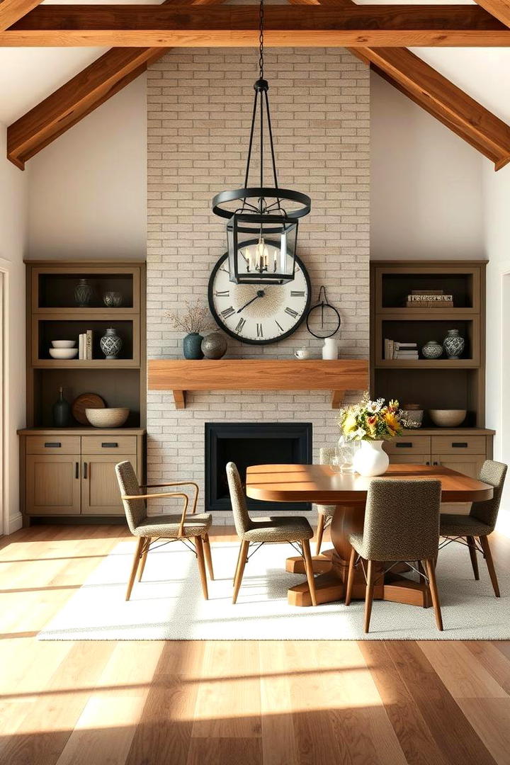 Modern Farmhouse Fusion - 30 Dining Room With Fireplace