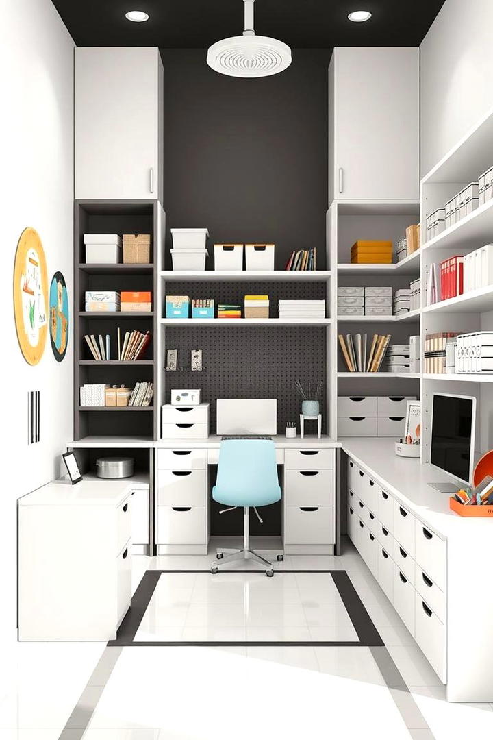 Modern Geometric Craft Room - 30 Craft Room Ideas