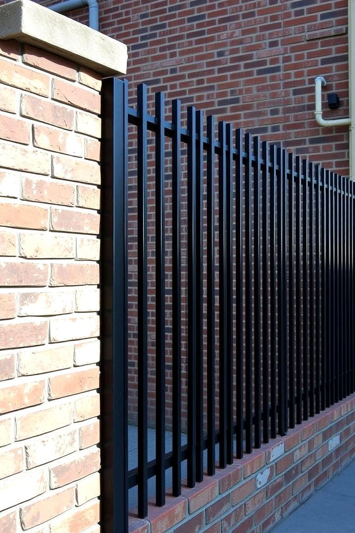 Modern Industrial Brick Fence - 30 Brick Fence Ideas