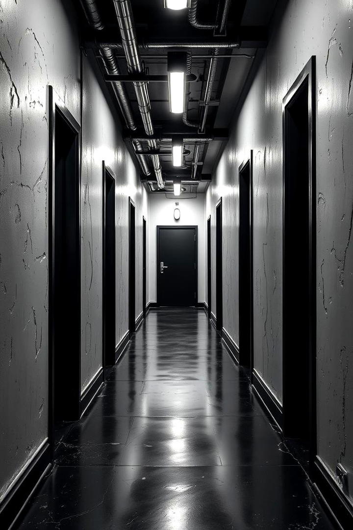 Modern Industrial Touch - 30 Black and White Hallway Ideas