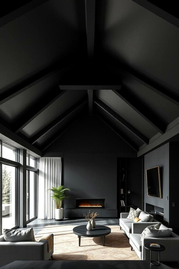 Modern Matte Black Ceiling - 30 Black Ceiling Design Ideas