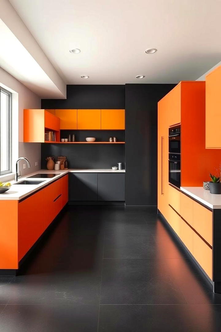 Modern Matte Black Flooring - 30 Black Floor Kitchen Ideas