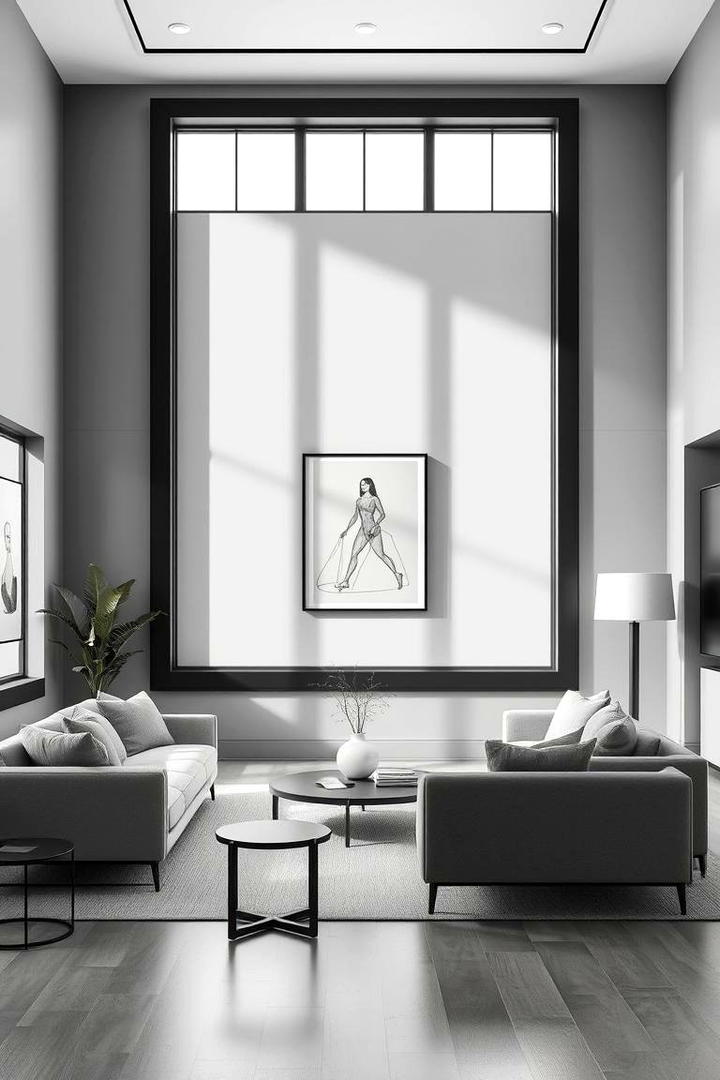 Modern Minimalist Ambiance - 30 living room grey walls black trim