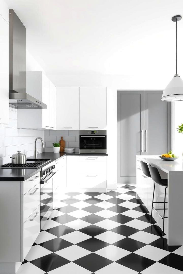 Modern Minimalist Appeal - 30 Kitchens With Checkered Floors