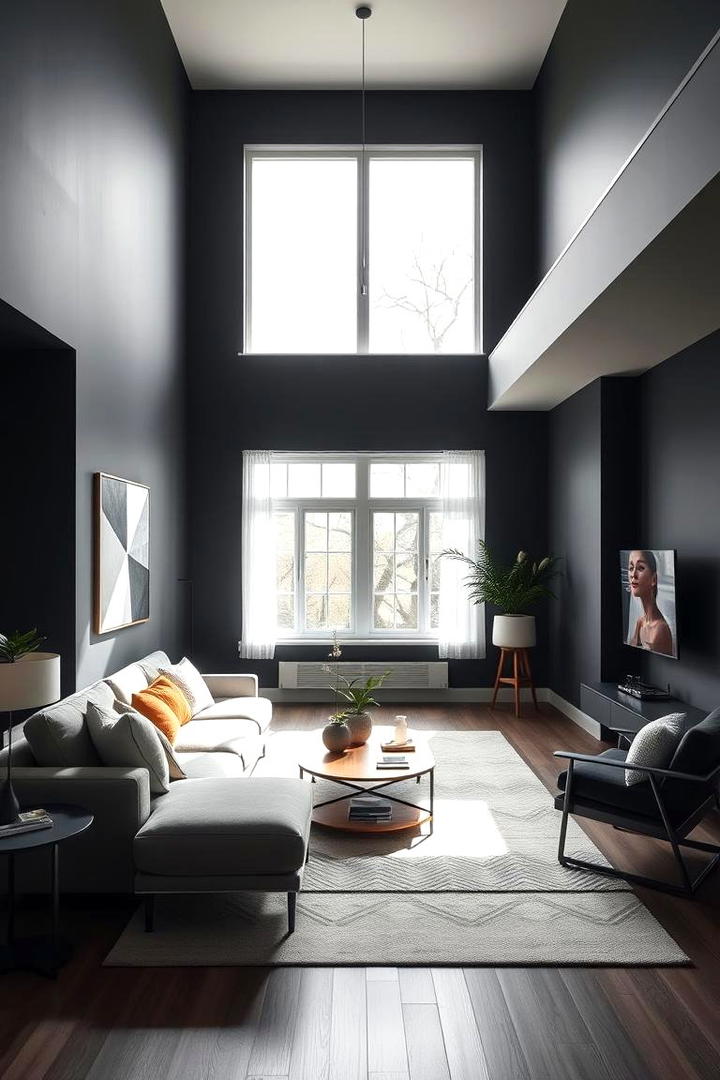 Modern Minimalist Chic - 30 Contrasting Living Rooms With Dark Grey Walls