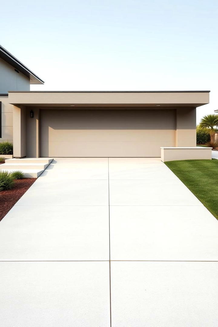 Modern Minimalist Concrete Driveway - 30 Concrete Driveway Ideas