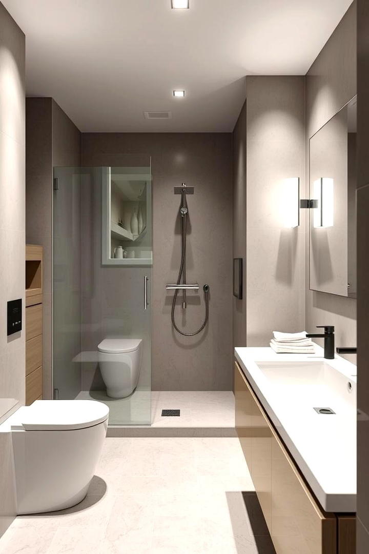 Modern Minimalist Design - 30 Basement Bathroom Ideas