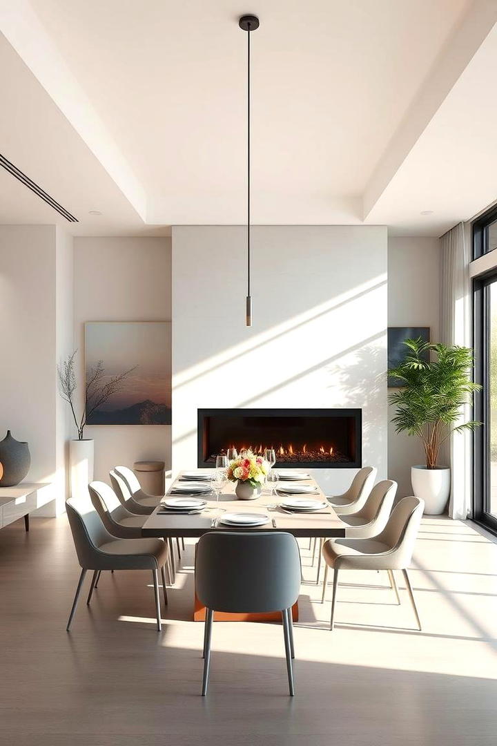 Modern Minimalist Elegance - 30 Dining Room With Fireplace