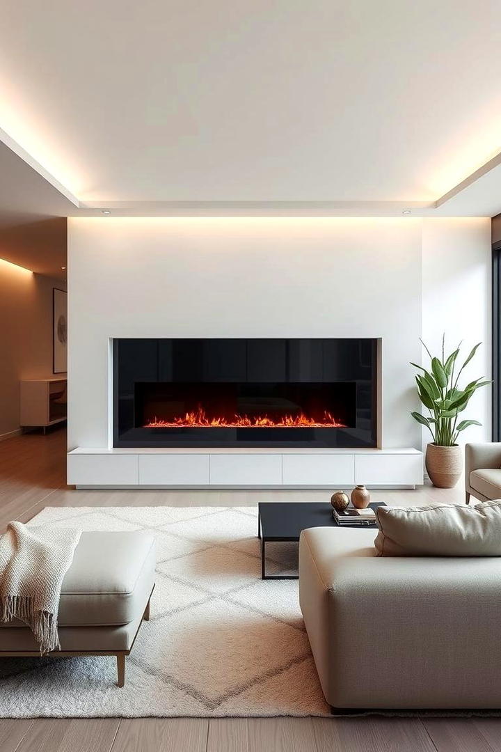 Modern Minimalist Faux Fireplace - 30 Faux Fireplace Ideas