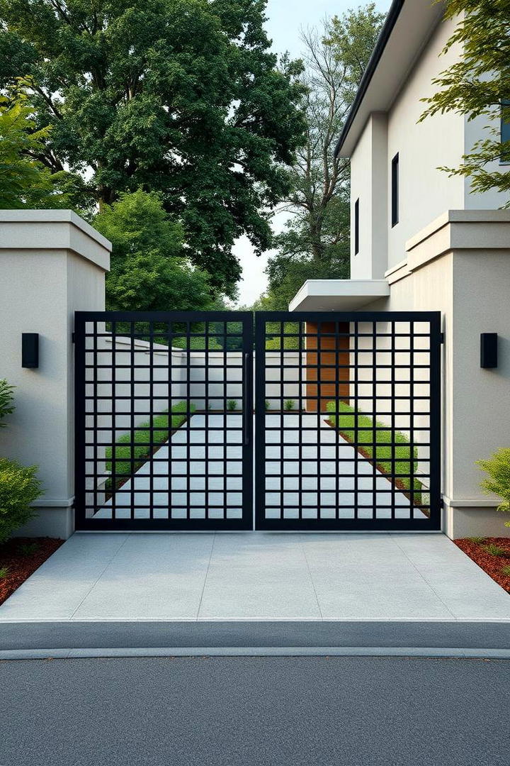 Modern Minimalist Metal Design - 30 Driveway Gate Ideas