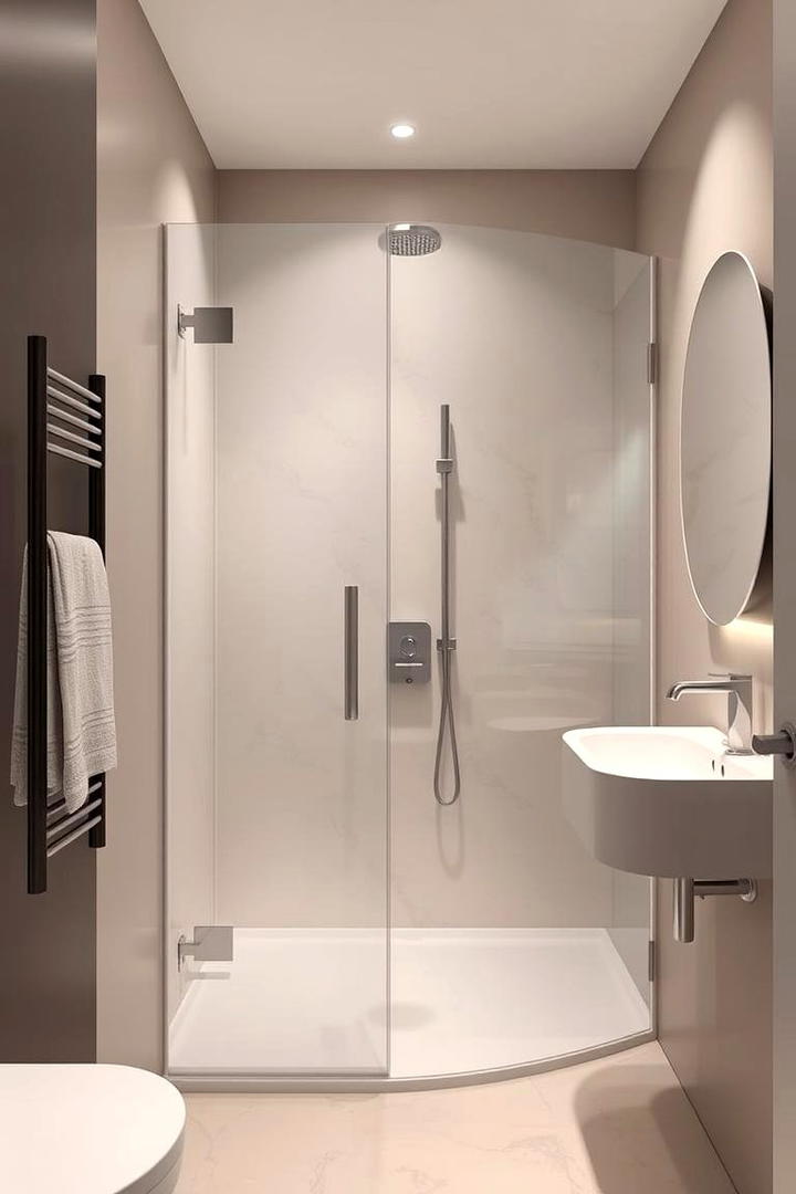 Modern Minimalist Shower Retreat - 30 Corner Shower Ideas