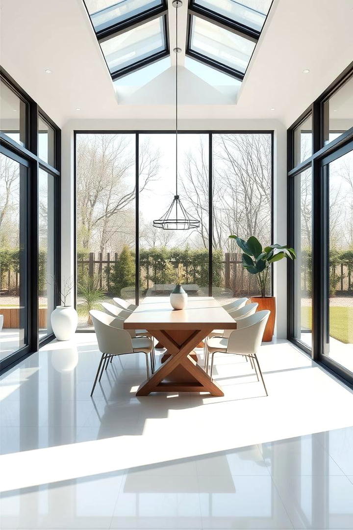 Modern Minimalist Sunroom Design - 30 Sunroom Dining Room Ideas