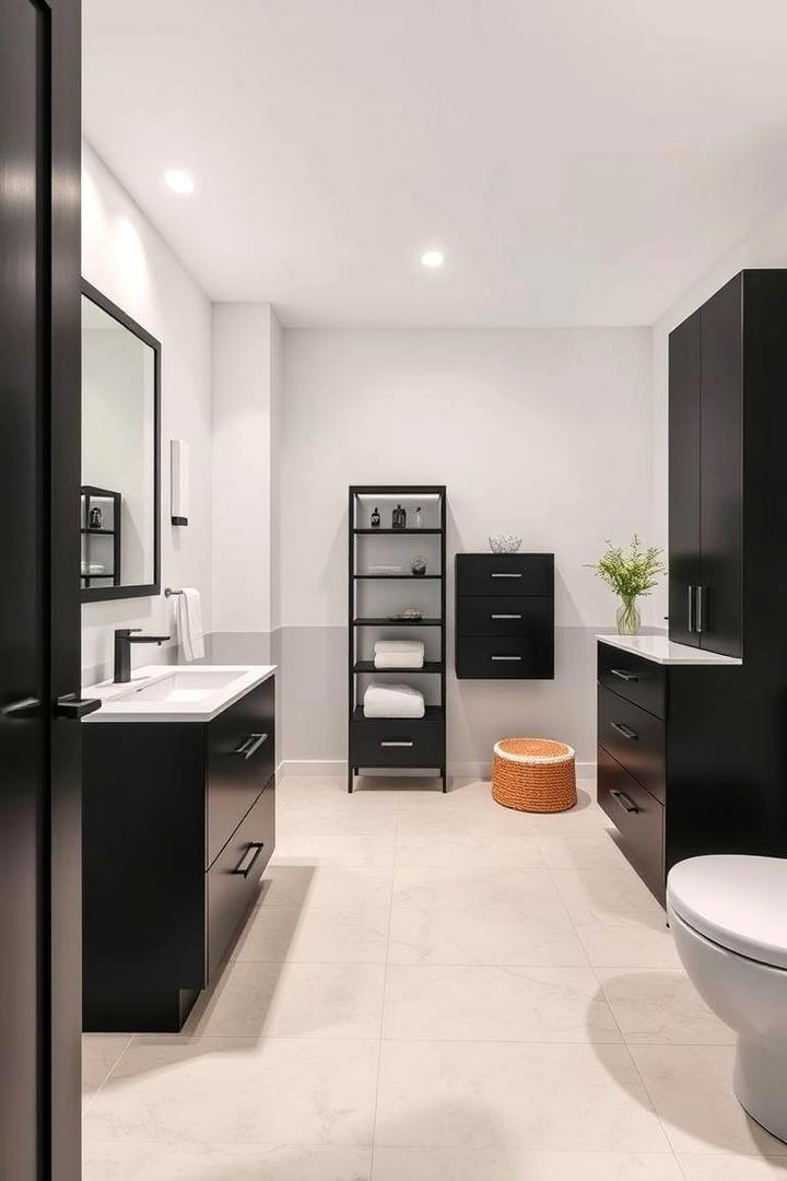 Modern Minimalist Vibes - 30 bathroom with black cabinets ideas