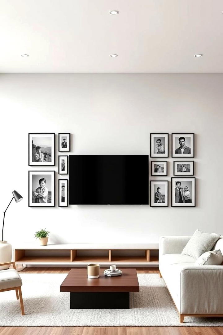 Modern Minimalist Wall - 30 Family Picture Wall Ideas