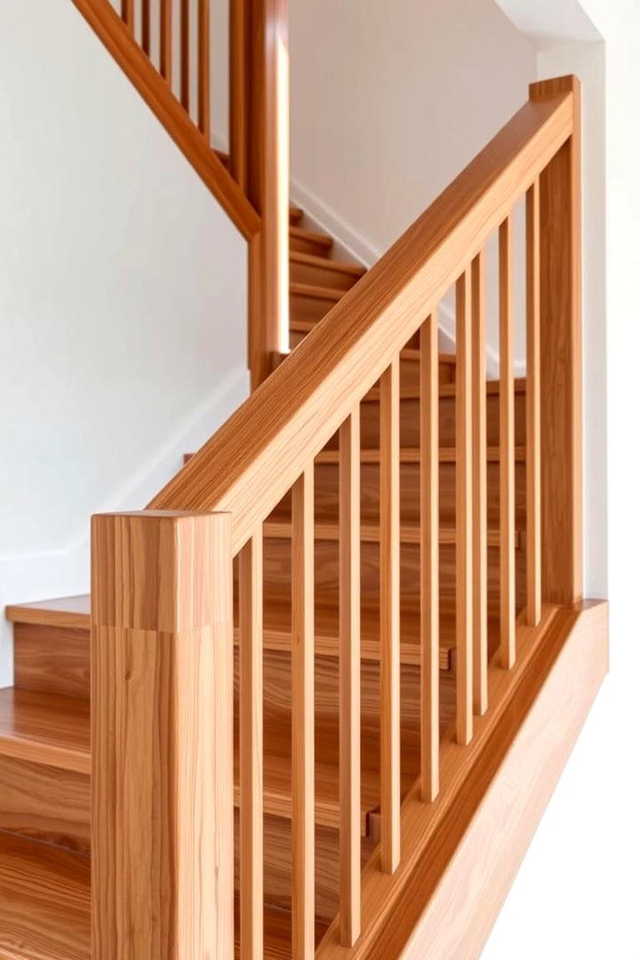 Modern Minimalist Wooden Railing - 30 Wood Stair Railing Ideas