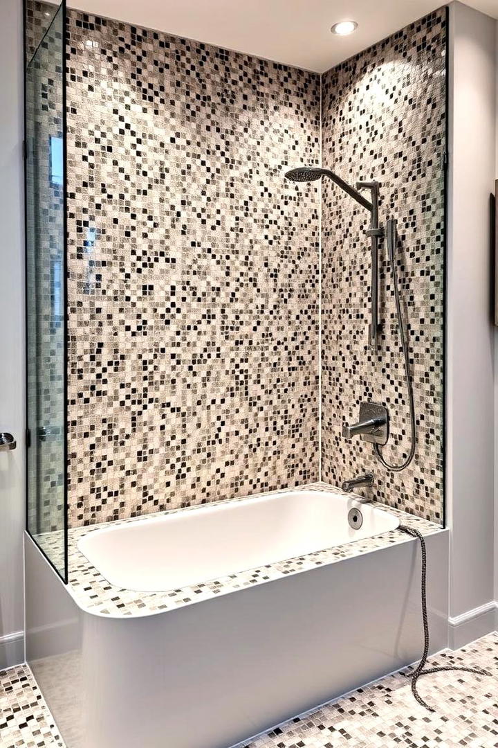 Modern Mosaic Masterpiece - 30 Tub-shower Combo Ideas