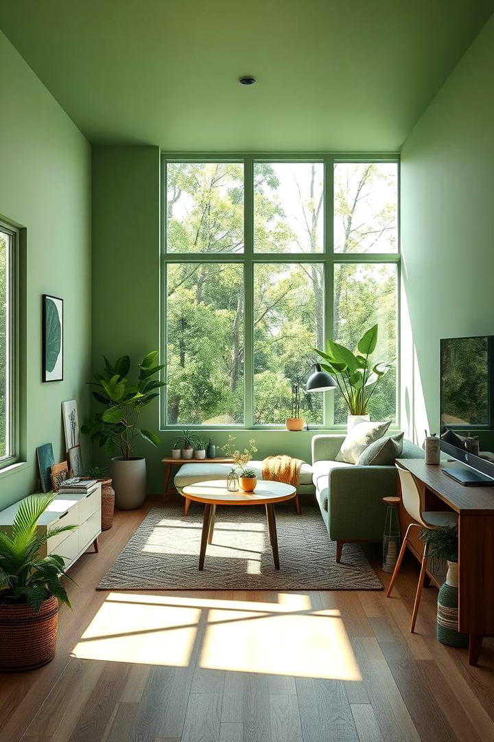 Modern Nature Nook - 30 Forest Green Living Room Ideas