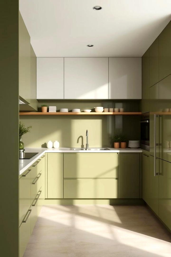 Modern Olive Green Minimalism - 30 Olive Green Kitchens