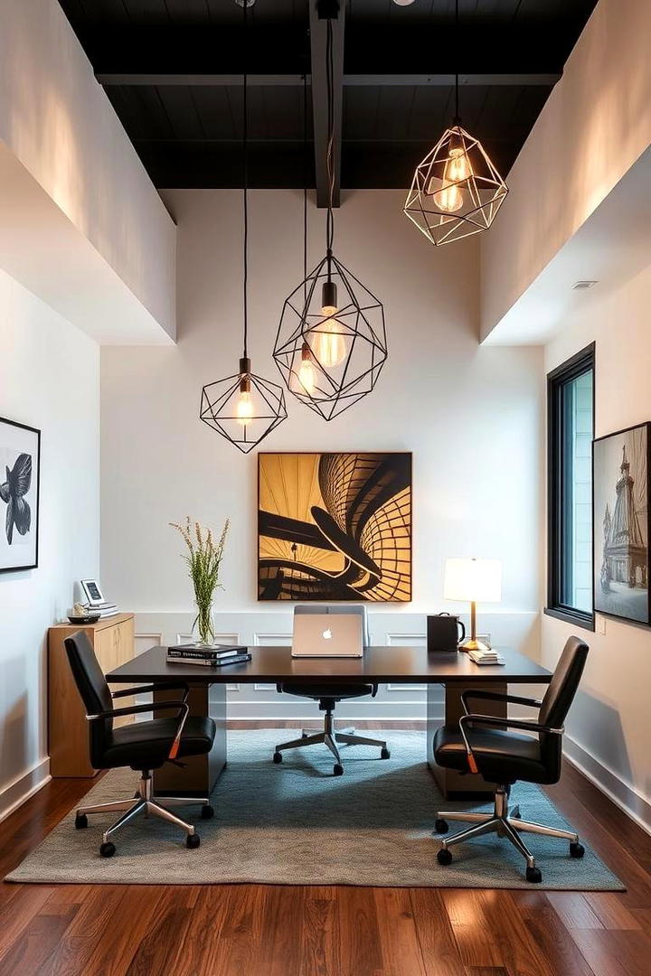 Modern Sculptural Lights - 30 Home Office Lighting Ideas