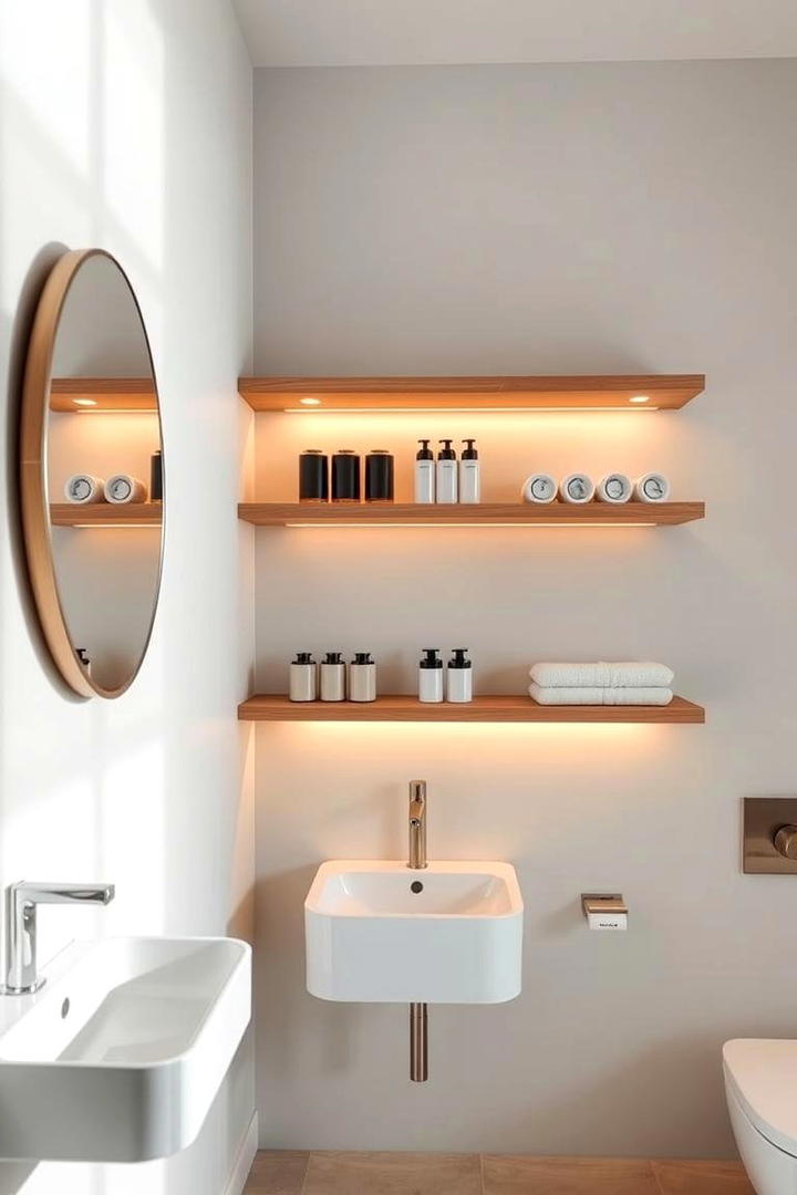 Modern Wall Mounted Shelves - 30 Bathroom Furniture Ideas