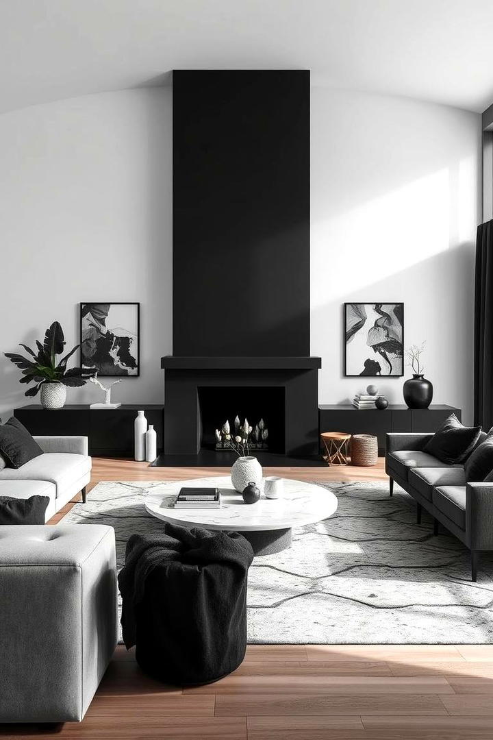 Monochrome Artistry - 30 Black Fireplace Ideas