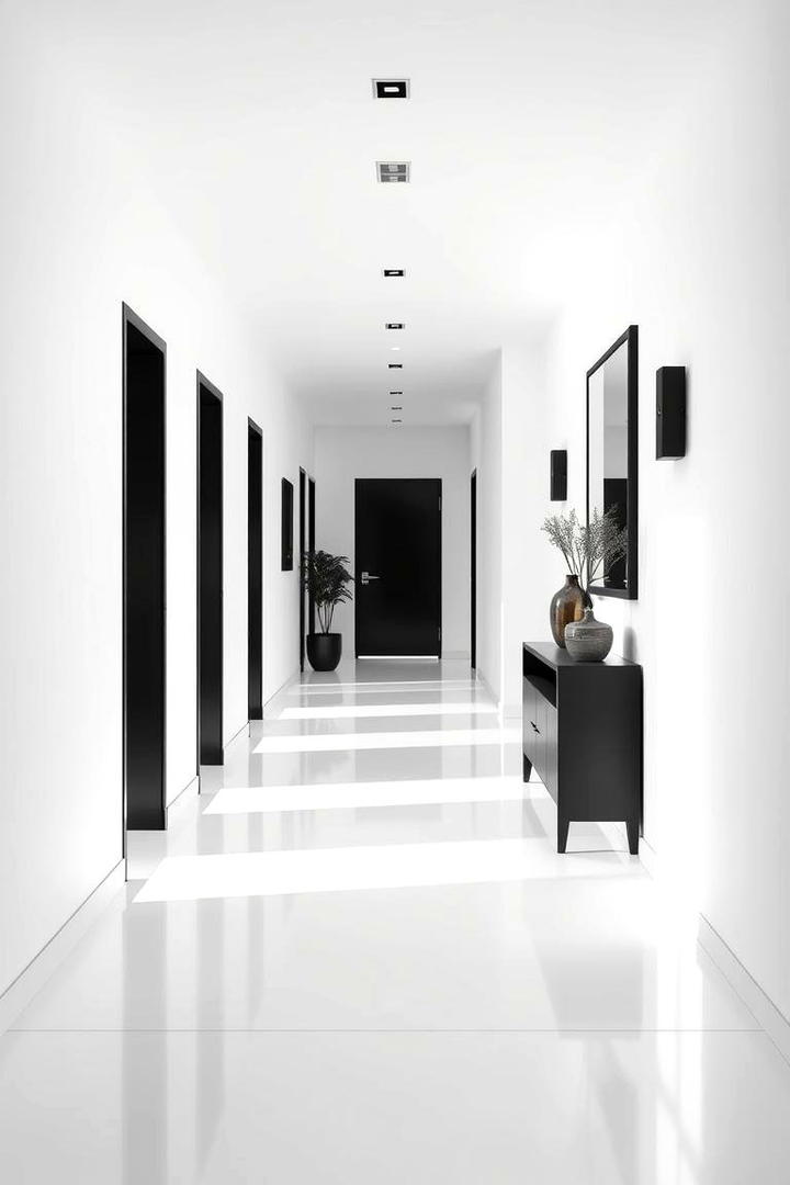 Monochrome Minimalism - 30 Black and White Hallway Ideas