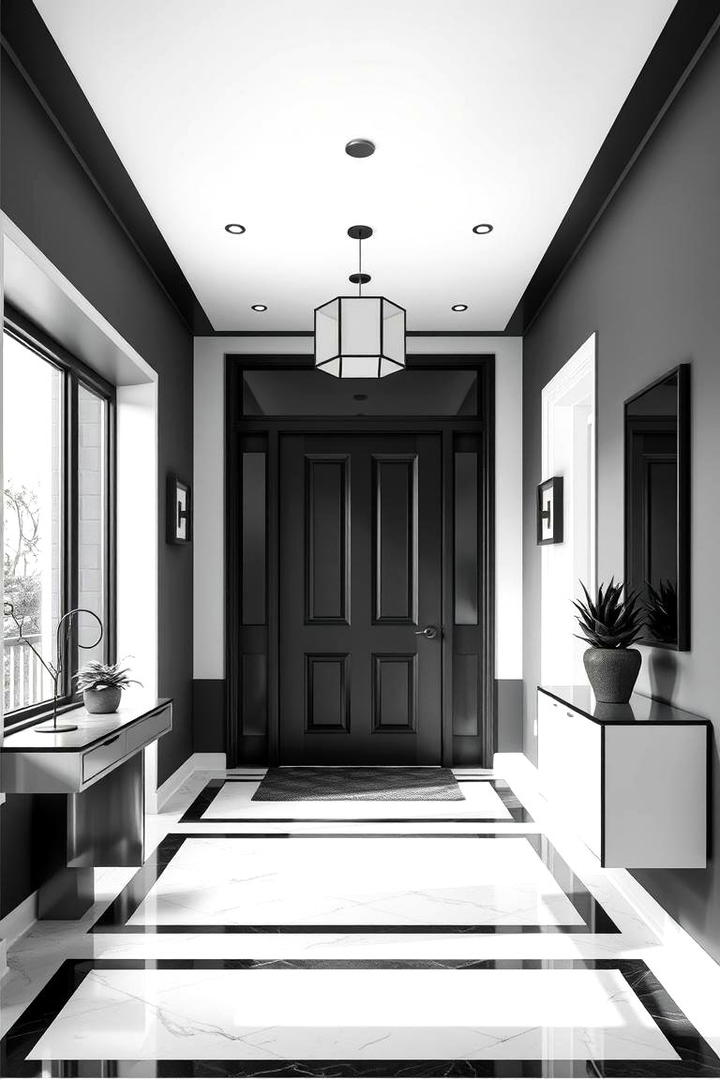 Monochrome Palette - 30 Modern Entryway Ideas