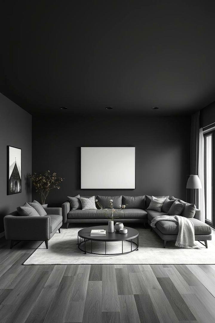 Monochrome with a Twist - 30 Contrasting Living Rooms With Dark Grey Walls