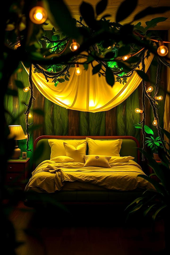 Mood Lighting with Vines - 30 Jungle-themed Bedroom Ideas